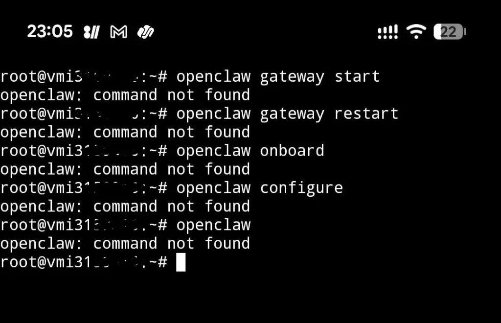 openclaw: command not found